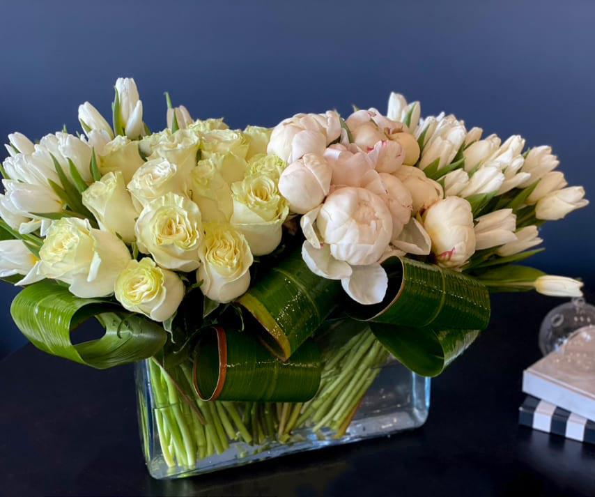 Luxury Flower Design With Peonies Roses And Tulips